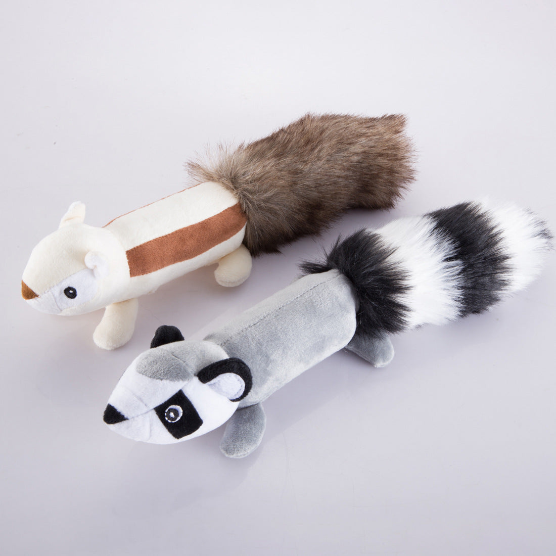 Cute New Cat Dog Sounding Toy Interactive Toy Squirrel Skunk Long Plush Toy