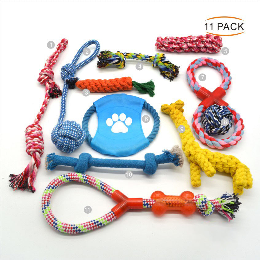 Combination Set Dog Toy Set Spot Cotton Rope Bite Toy Dog Tooth Grinding Toy