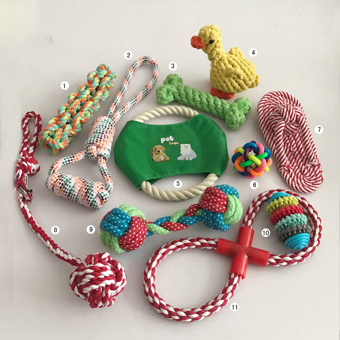 Combination Set Dog Toy Set Spot Cotton Rope Bite Toy Dog Tooth Grinding Toy